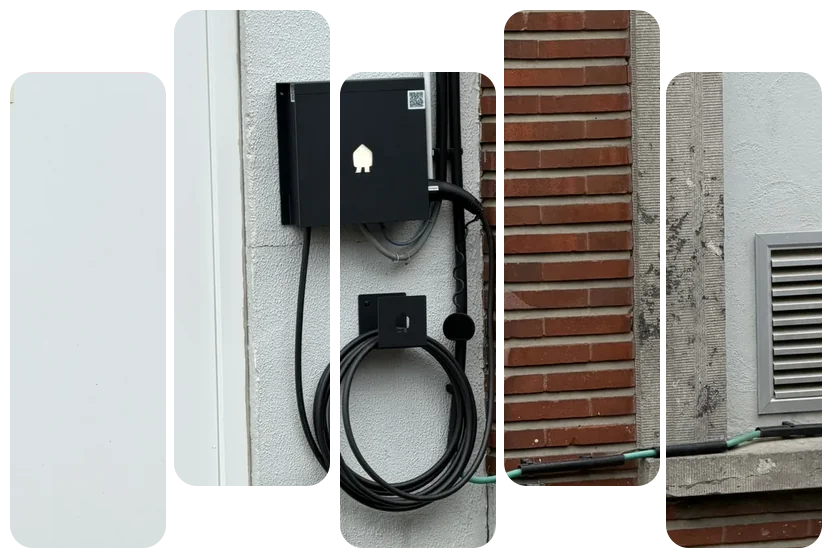 Borne de recharge Smappee installée par Debelec à Perwez, en Brabant wallon